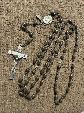 Vintage Italian Brown beaded Rosary